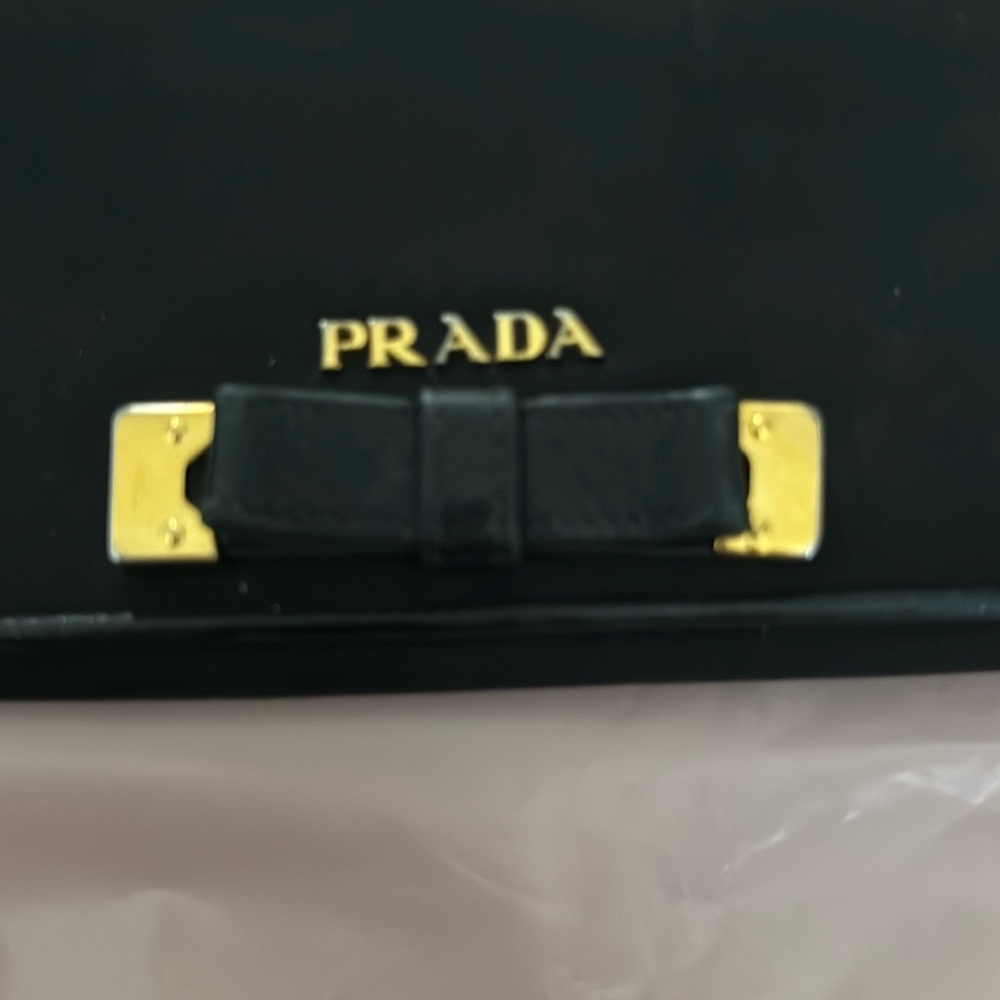 Prada Black Wallet with Gold Hardware